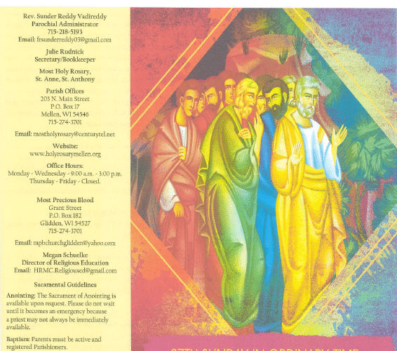 October 5, 2025 – 27th Sunday Ordinary Time