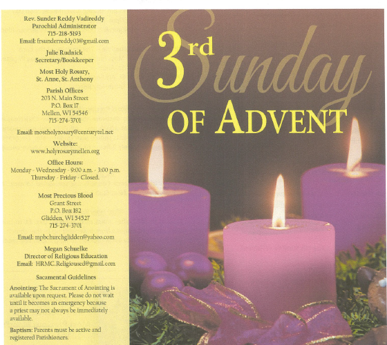 December 14, 2025 – 3rd Sunday of Advent