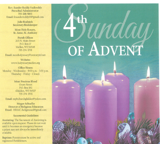December 21, 2025 – 4th Sunday of Advent