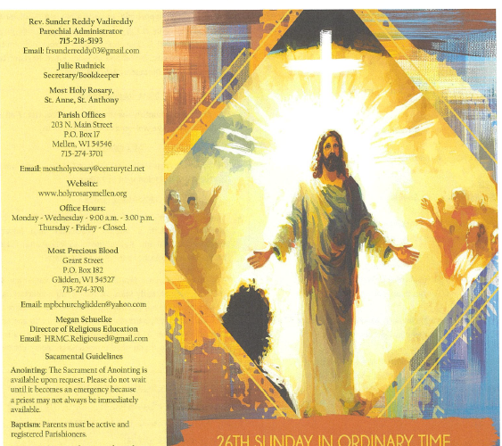 September 27 – 26th Sunday Ordinary Time