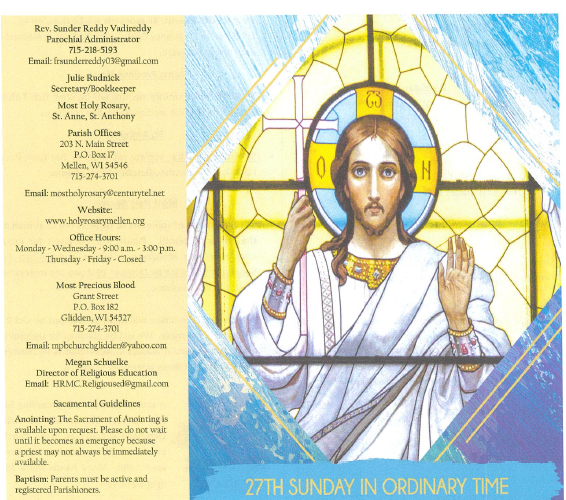 October 4 – 27th Sunday Ordinary Time