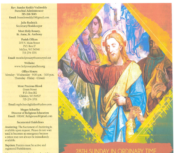 October 11 – 28th Sunday Ordinary Time