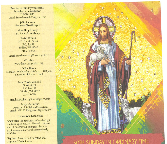 October 25 – 30th Sunday Ordinary Time
